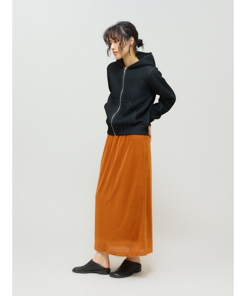 MIDIUMISOLID(ミディウミソリッド)の「MIDIUMISOLID for Ladies シアーダブルニットジップパーカー(Tシャツ/カットソー・レディース・ブラック/ライトグレー・FREE)」の12枚目の写真