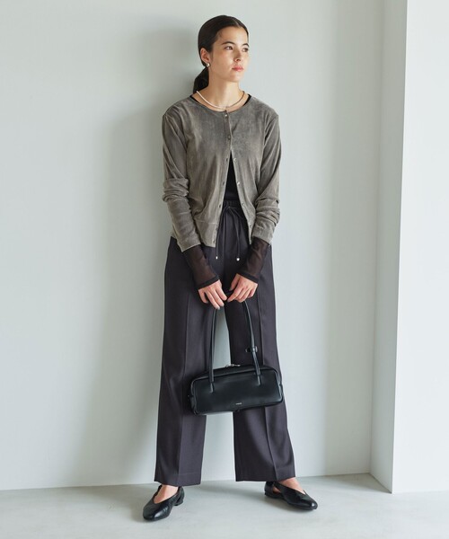 green label relaxing（グリーンレーベルリラクシング）の「極みシアーフロッキーカーデ（カーディガン/ボレロ・レディース・ブラック/グレー/ダークブラウン/ライトピンク/ライトブルー・FREE）」の17枚目の写真