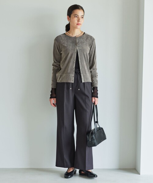 green label relaxing（グリーンレーベルリラクシング）の「極みシアーフロッキーカーデ（カーディガン/ボレロ・レディース・ブラック/グレー/ダークブラウン/ライトピンク/ライトブルー・FREE）」の18枚目の写真