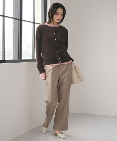 green label relaxing（グリーンレーベルリラクシング）の「極みシアーフロッキーカーデ（カーディガン/ボレロ・レディース・ブラック/グレー/ダークブラウン/ライトピンク/ライトブルー・FREE）」の21枚目の写真