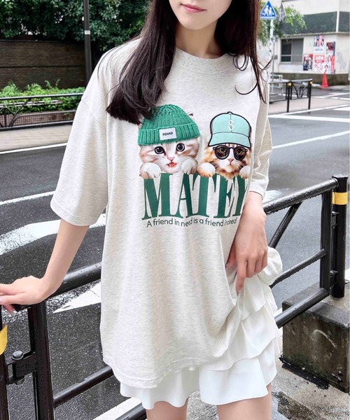 INGNI(イング)の「【WEB限定】ねこニット帽&キャップTシャツ(Tシャツ/カットソー・レディース・オフホワイト/オートミール/スミクロ・M)」の20枚目の写真