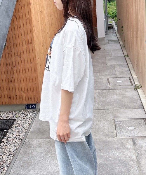 INGNI(イング)の「【WEB限定】ねこニット帽&キャップTシャツ(Tシャツ/カットソー・レディース・オフホワイト/オートミール/スミクロ・M)」の7枚目の写真