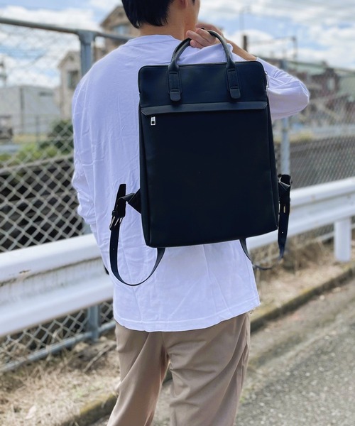 Rename（リネーム）の「Rename 合皮 ビジネスリュック（バックパック/リュック・メンズ・ブラック・FREE）」の9枚目の写真
