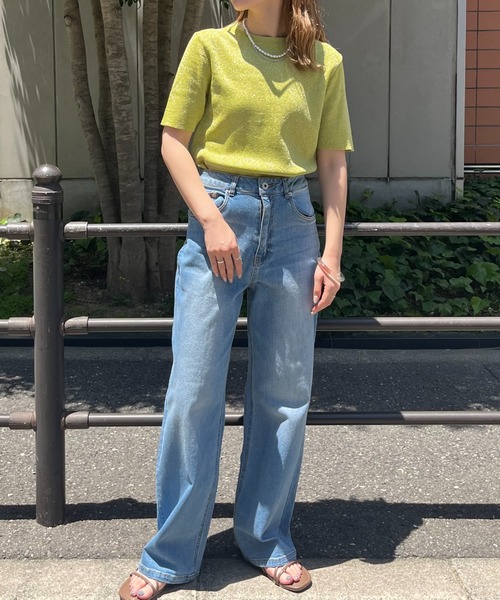 terrace(テラス)の「ラメニットプルオーバー(ニット/セーター・レディース・ブラック/オフホワイト/ライム/カーキブラウン・MEDIUM)」の14枚目の写真