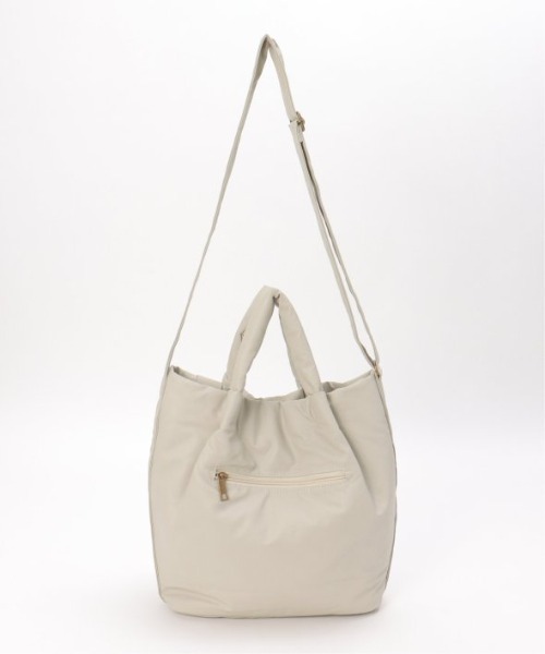 LBC(エルビーシー)の「合皮パフ2WAYトートバッグ(ショルダーバッグ・レディース・カーキブラウン/グリーン/ダークブラウン・FREE)」の6枚目の写真