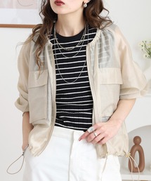 フロントZIPシアショートジャケット