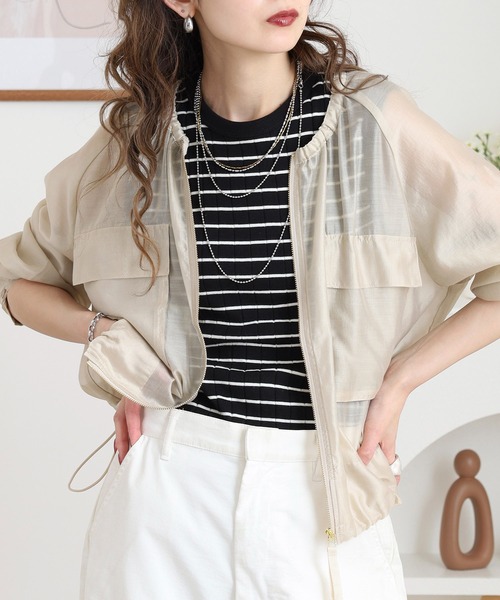 セール】フロントZIPシアショートジャケット（その他アウター