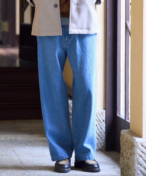 UNION STATION（ユニオンステーション）の「WIDE LEG デニムパンツ（デニムパンツ・メンズ・ブラック/ブルー・S/M/L）」の2枚目の写真