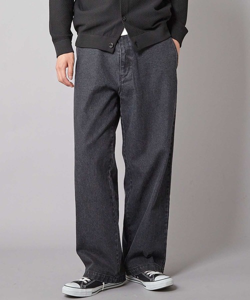 UNION STATION（ユニオンステーション）の「WIDE LEG デニムパンツ（デニムパンツ・メンズ・ブラック/ブルー・S/M/L）」の3枚目の写真