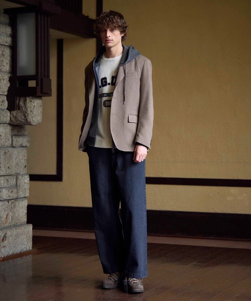 UNION STATION（ユニオンステーション）の「WIDE LEG デニムパンツ（デニムパンツ・メンズ・ブラック/ブルー・S/M/L）」の22枚目の写真