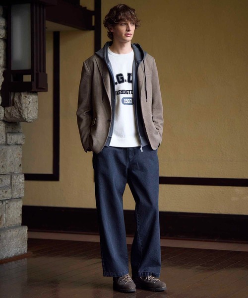 UNION STATION（ユニオンステーション）の「WIDE LEG デニムパンツ（デニムパンツ・メンズ・ブラック/ブルー・S/M/L）」の20枚目の写真