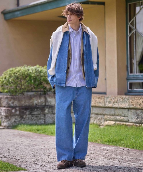 UNION STATION（ユニオンステーション）の「WIDE LEG デニムパンツ（デニムパンツ・メンズ・ブラック/ブルー・S/M/L）」の15枚目の写真