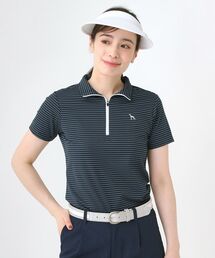 adabat（アダバット）の「◆ピンボーダーハーフジップT（Tシャツ/カットソー）」