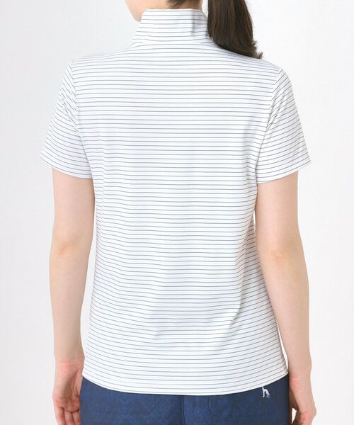 セール】ピンボーダーハーフジップT（Tシャツ/カットソー