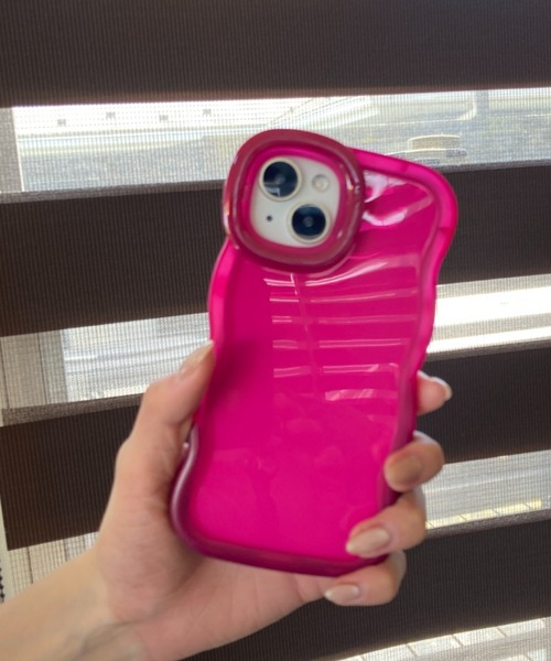 ぷっくり クリア なみなみ スタンド付き/ TPU スマホカバー iPhone