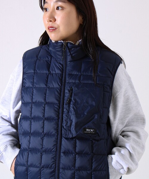 2WAYで着回せる】【UNISEX】GLOSTER配色別注 TAIONボア×ダウンベスト