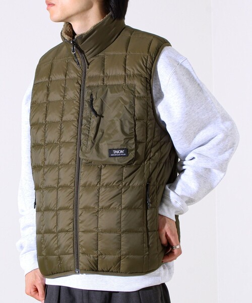 2WAYで着回せる】【UNISEX】GLOSTER配色別注 TAIONボア×ダウンベスト