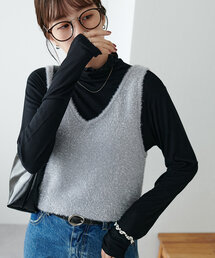 NKNIT ンニット ニット・セーター 0(XS位) グレー 【古着】【中古】 Courreges - COURREGES クレージュ ニット・セーター XS