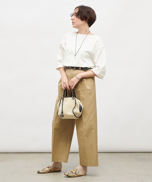 NOLLEY’S(ノーリーズ)の「【MD 二見☆別注】oversized cotton T-shirt(Tシャツ/カットソー・レディース・ダークグリーン/ブラック/オフホワイト/ブルー系その他7/ホワイト系その他4・FREE)」の7枚目の写真