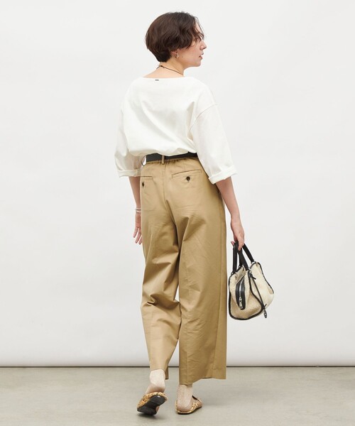 NOLLEY’S(ノーリーズ)の「【MD 二見☆別注】oversized cotton T-shirt(Tシャツ/カットソー・レディース・ダークグリーン/ブラック/オフホワイト/ブルー系その他7/ホワイト系その他4・FREE)」の8枚目の写真