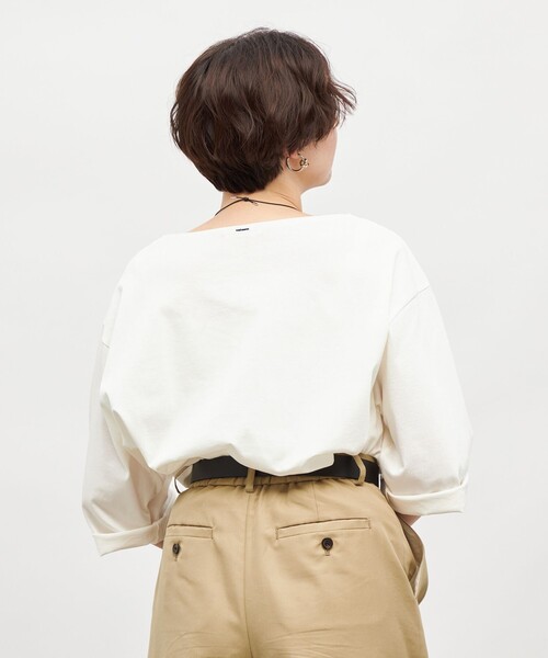 NOLLEY’S(ノーリーズ)の「【MD 二見☆別注】oversized cotton T-shirt(Tシャツ/カットソー・レディース・ダークグリーン/ブラック/オフホワイト/ブルー系その他7/ホワイト系その他4・FREE)」の10枚目の写真