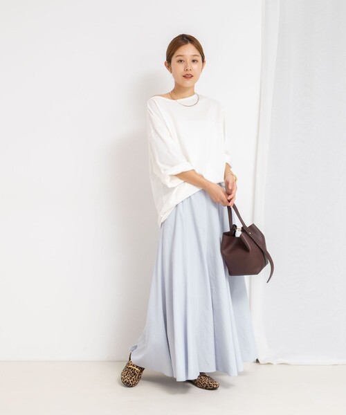 NOLLEY’S(ノーリーズ)の「【MD 二見☆別注】oversized cotton T-shirt(Tシャツ/カットソー・レディース・ダークグリーン/ブラック/オフホワイト/ブルー系その他7/ホワイト系その他4・FREE)」の14枚目の写真