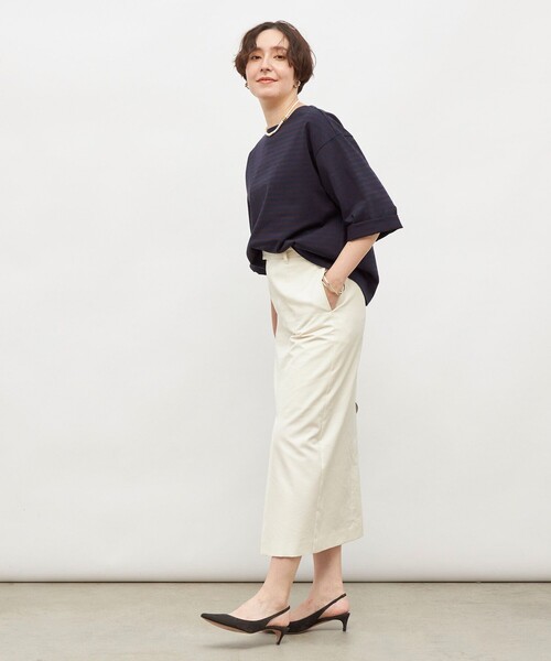 NOLLEY’S(ノーリーズ)の「【MD 二見☆別注】oversized cotton T-shirt(Tシャツ/カットソー・レディース・ダークグリーン/ブラック/オフホワイト/ブルー系その他7/ホワイト系その他4・FREE)」の17枚目の写真