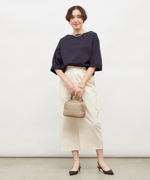 NOLLEY’S(ノーリーズ)の「【MD 二見☆別注】oversized cotton T-shirt(Tシャツ/カットソー・レディース・ダークグリーン/ブラック/オフホワイト/ブルー系その他7/ホワイト系その他4・FREE)」の18枚目の写真