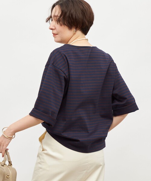 NOLLEY’S(ノーリーズ)の「【MD 二見☆別注】oversized cotton T-shirt(Tシャツ/カットソー・レディース・ダークグリーン/ブラック/オフホワイト/ブルー系その他7/ホワイト系その他4・FREE)」の20枚目の写真