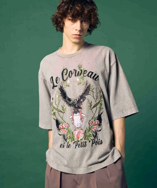 MAISON SPECIAL Prime-Over Crew Neck Tシャツ Various Artists Embroidery Prime-Over Crew Neck T-Shirt