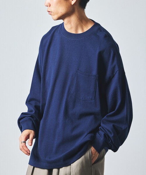 INDPENDENT ネイビー ロンT セール】限定展開 9オンス Heavyweight ビッグシルエット クルーネック