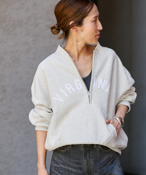 Champion/チャンピオン 別注REVERSE WEAVE11.5OZロゴハーフジップ