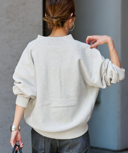 FRAMeWORK（フレームワーク）の「Champion/チャンピオン 別注REVERSE WEAVE11.5OZロゴハーフジップ（スウェット・レディース・チャコールグレー/アイボリー・FREE）」の5枚目の写真