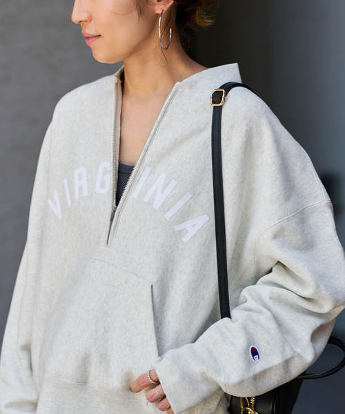 Champion/チャンピオン 別注REVERSE WEAVE11.5OZロゴハーフジップ