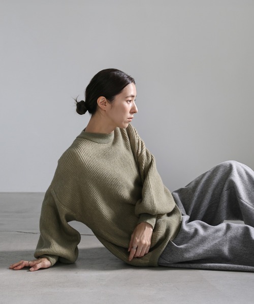 バイカラープレーティングオーバーニット（ニット/セーター）｜select