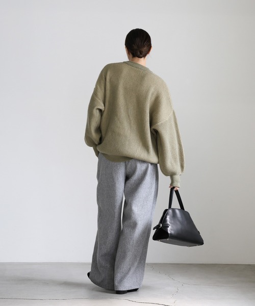 セール】バイカラープレーティングオーバーニット（ニット/セーター