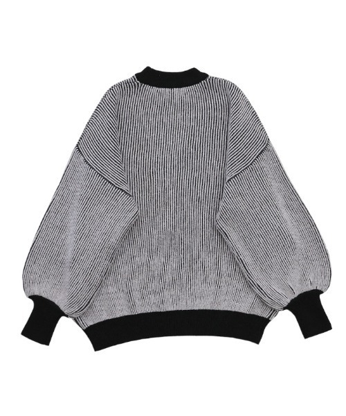 セール】バイカラープレーティングオーバーニット（ニット/セーター