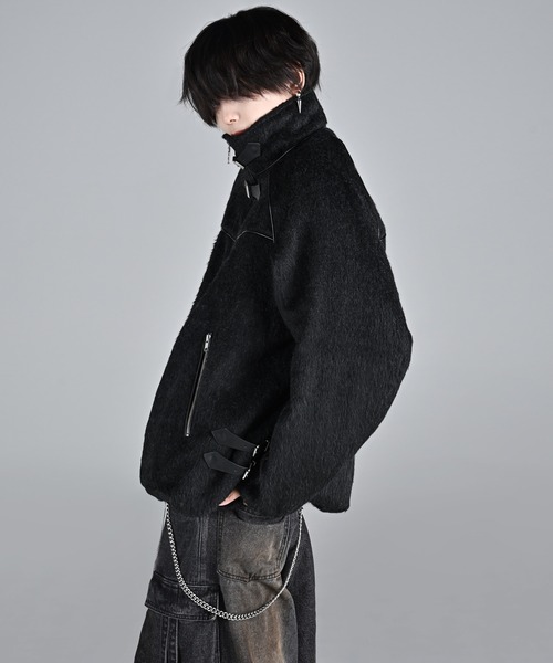 セール】Bear piping shaggy blouson/ベアーパイピングシャギー