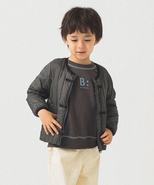 TAION（タイオン）の「【別注】TAION / チャイナボタン インナーダウン ブルゾン 2025FW（100～140cm）（ダウンジャケット/コート・キッズ・チャコールグレー/ミント・100/110/120/130/140）」の4枚目の写真