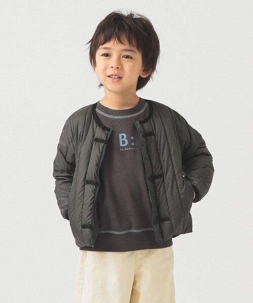 TAION（タイオン）の「【別注】TAION / チャイナボタン インナーダウン ブルゾン 2025FW（100～140cm）（ダウンジャケット/コート・キッズ・チャコールグレー/ミント・100/110/120/130/140）」の5枚目の写真