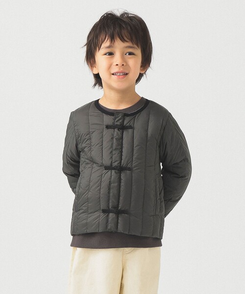 TAION（タイオン）の「【別注】TAION / チャイナボタン インナーダウン ブルゾン 2025FW（100～140cm）（ダウンジャケット/コート・キッズ・チャコールグレー/ミント・100/110/120/130/140）」の7枚目の写真