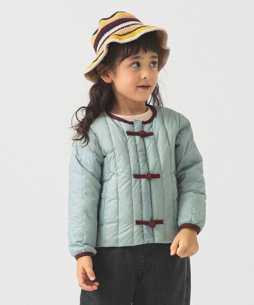 TAION（タイオン）の「【別注】TAION / チャイナボタン インナーダウン ブルゾン 2025FW（100～140cm）（ダウンジャケット/コート・キッズ・チャコールグレー/ミント・100/110/120/130/140）」の11枚目の写真