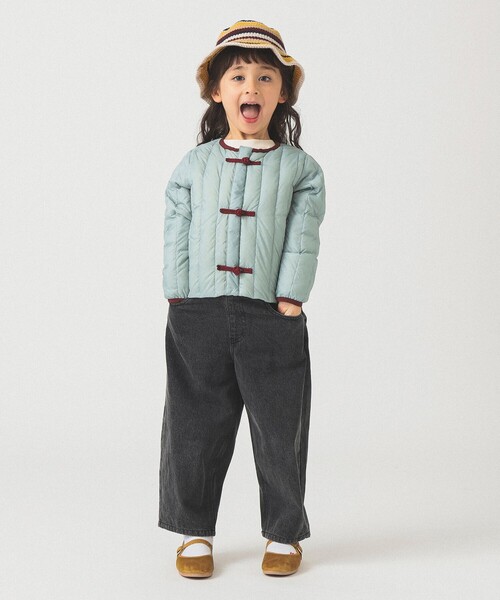 TAION（タイオン）の「【別注】TAION / チャイナボタン インナーダウン ブルゾン 2025FW（100～140cm）（ダウンジャケット/コート・キッズ・チャコールグレー/ミント・100/110/120/130/140）」の16枚目の写真