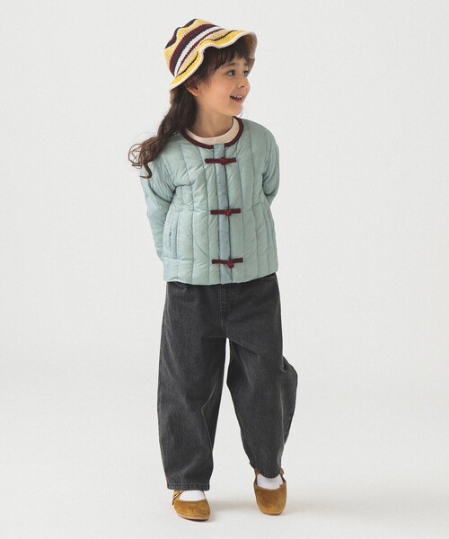 TAION（タイオン）の「【別注】TAION / チャイナボタン インナーダウン ブルゾン 2025FW（100～140cm）（ダウンジャケット/コート・キッズ・チャコールグレー/ミント・100/110/120/130/140）」の17枚目の写真
