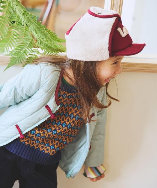 TAION（タイオン）の「【別注】TAION / チャイナボタン インナーダウン ブルゾン 2025FW（100～140cm）（ダウンジャケット/コート・キッズ・チャコールグレー/ミント・100/110/120/130/140）」の2枚目の写真