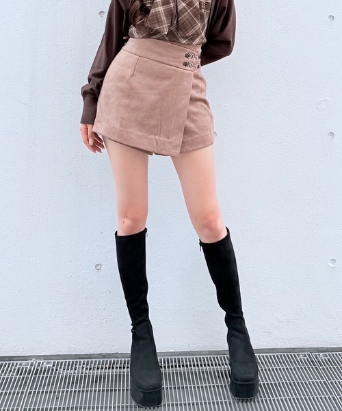 NOMAE（ノーマエ）の「スエードラップスカパン（スカート・レディース・アイボリー系/ブラック/ブラウン・FREE）」の13枚目の写真