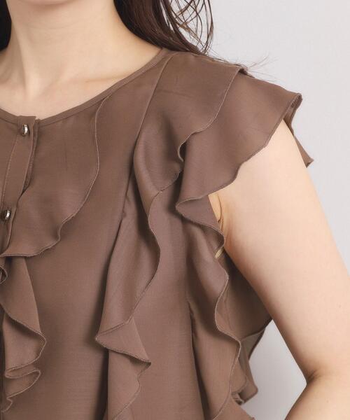 ITS'DEMO（イッツデモ）の「【手洗い可／セットアップ可】シアーフリルブラウス（シャツ/ブラウス・レディース・ダークブラウン/ブラック/ベビーピンク・00）」の5枚目の写真