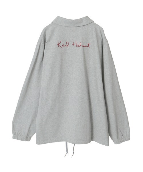 KARL HELMUT(カールヘルム)の「ロゴ&ネームワッペン付き度詰め天竺ジャケット(ブルゾン・レディース・ネイビー/ブラック/トップグレー・フリー)」の5枚目の写真