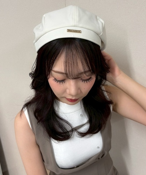 LIPSERVICE（リップサービス）の「ポイントプレートベレー（ハンチング/ベレー帽・レディース・ブラック/アイボリー・FREE）」の3枚目の写真