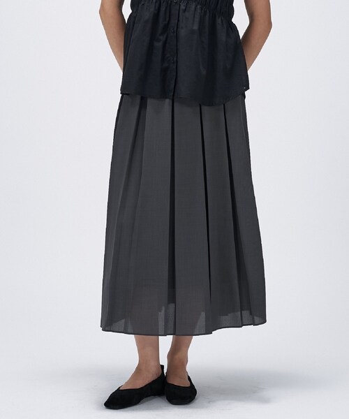 cloenc（クロエンス）の「【手洗い可】ワイドプリーツスカート（スカート・レディース・ダークグレー/ブラック/ブラウン系・01/02）」の2枚目の写真